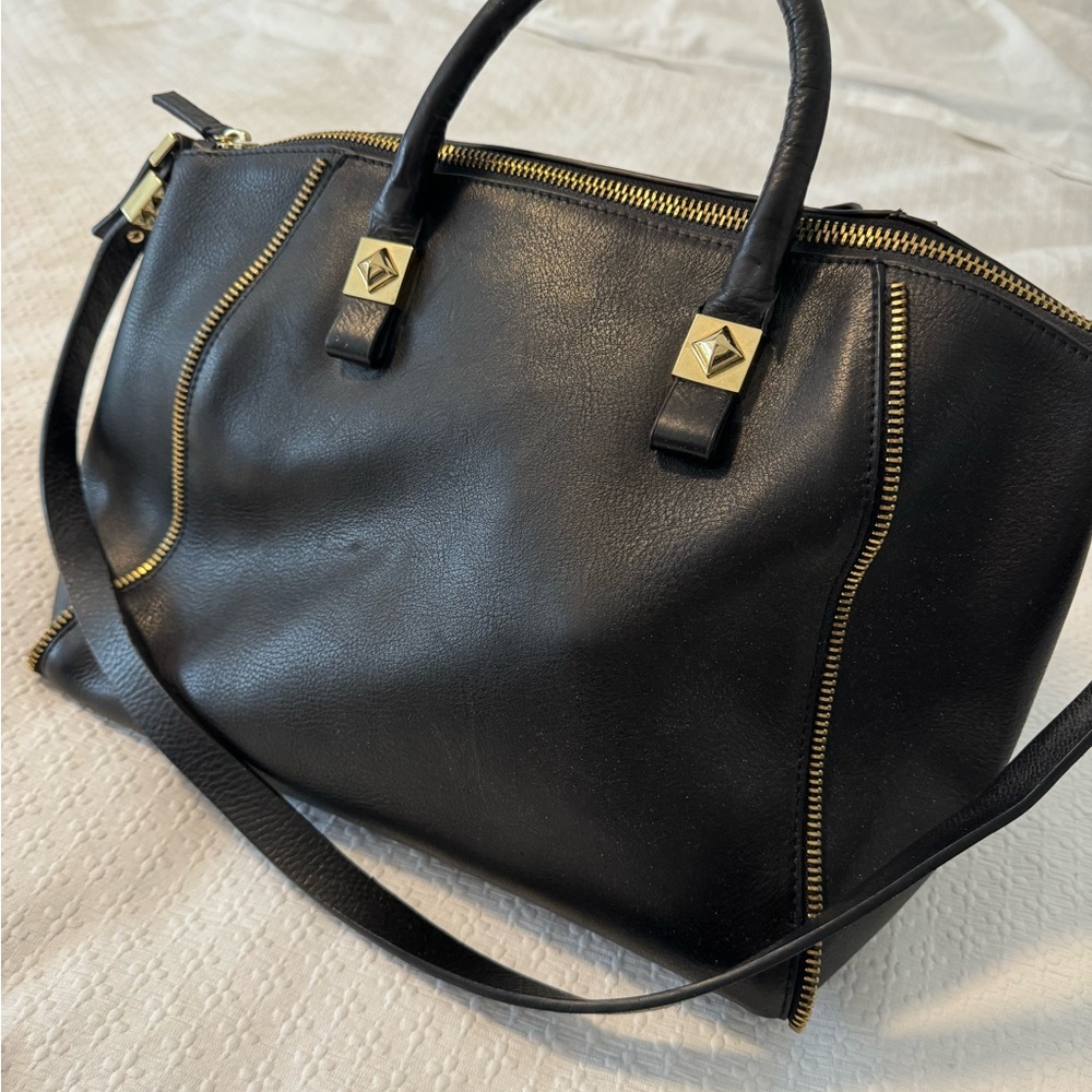 Zara Black Leather Handbag